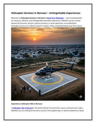 Helicopter Services in Narnaul