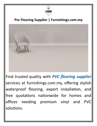 Pvc Flooring Supplier Furnishings.com.my