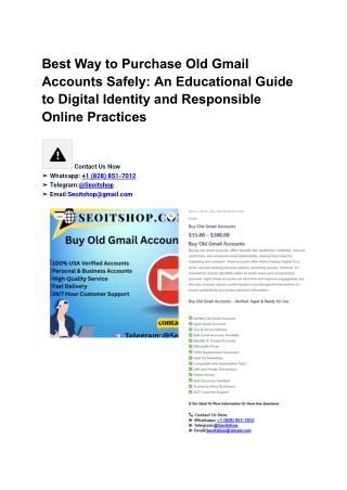 Best Way to Purchase Old Gmail Accounts Safely