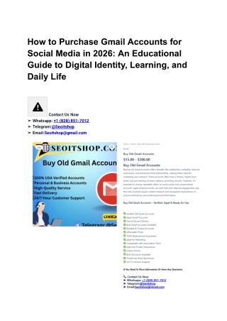 How to Purchase Gmail Accounts for Social Media in 2026 ...