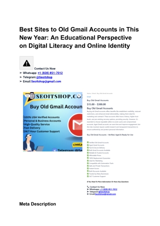 Best Sites to Buy Old Gmail Accounts in This New Year