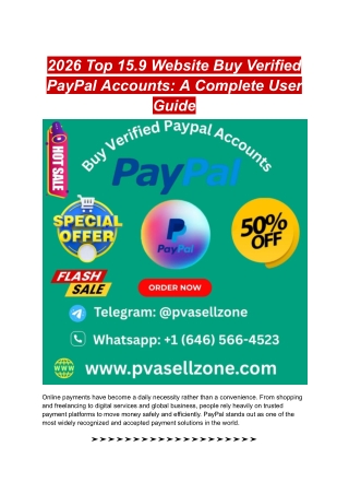 2026 Top 15.9 Website Buy Verified PayPal Accounts_ A Complete User Guide