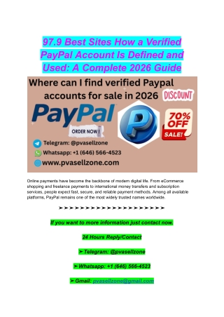 97.9 Best Sites How a Verified PayPal Account Is Defined and Used_ A Complete 2026 Guide