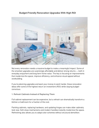 Budget-Friendly Renovation Upgrades With High ROI