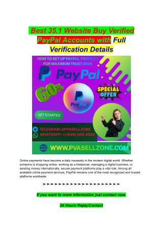 _Best 35.1 Website Buy Verified PayPal Accounts with Full Verification Details