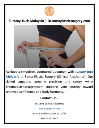Tummy Tuck Malaysia Drsomaplasticsurgery