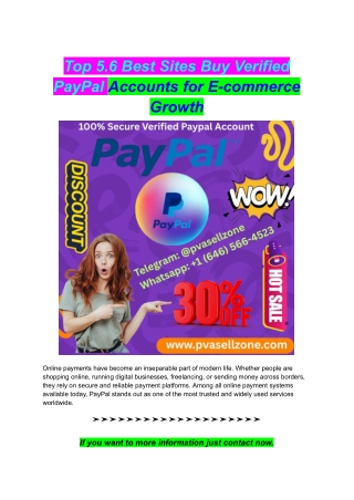 Top 5.6 Best Sites Buy Verified PayPal Accounts for E-commerce Growth