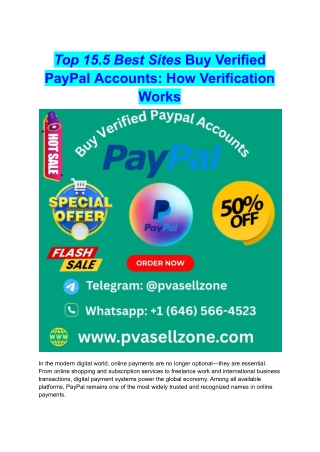 Top 15.5 Best Sites Buy Verified PayPal Accounts How Verification Works