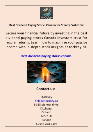 Best Dividend Paying Stocks Canada for Steady Cash Flow
