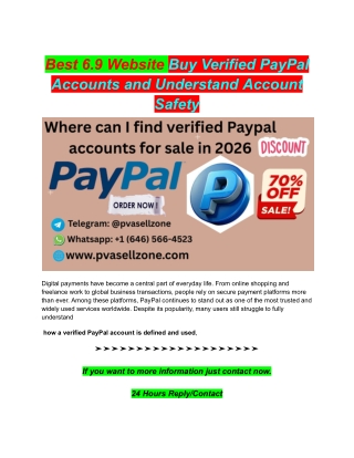 Best 6.9 Website Buy Verified PayPal Accounts and Understand Account Safety