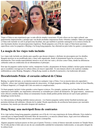 Excursiones a el gigante asiático todo incluido: ¡descansa y aprovecha!
