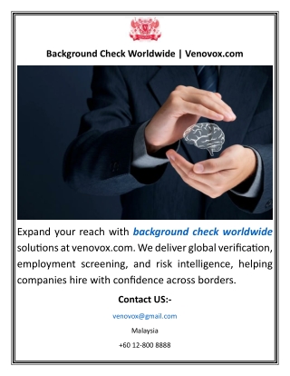 Background Check Worldwide Venovox