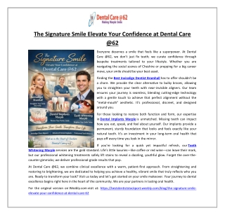 The Signature Smile: Elevate Your Confidence at Dental Care @62