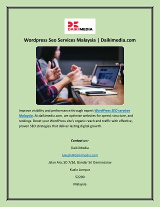 Wordpress Seo Services Malaysia  Daikimedia