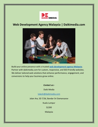 Web Development Agency Malaysia  Daikimedia