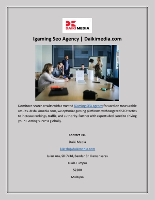 Igaming Seo Agency  Daikimedia