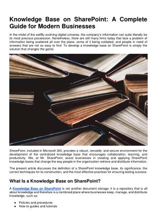 Knowledge Base on SharePoint_ A Complete Guide for Modern Businesses (1)