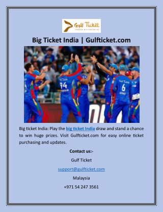 Big Ticket India  Gulfticket