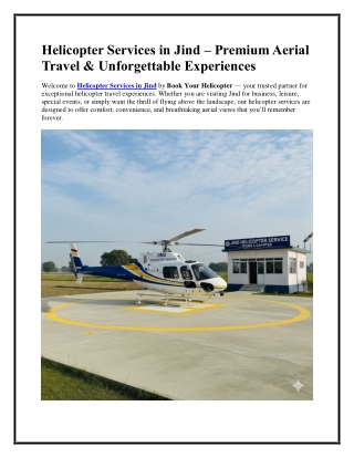 Helicopter Services in Jind