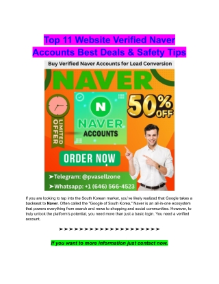 Top 11 Website Verified Naver Accounts Best Deals & Safety Tips