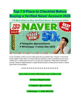 Top 7.9 Place to Checklist Before Buying a Verified Naver Account 2026