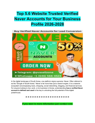 Top 5.6 Website Trusted Verified Naver Accounts for Your Business Profile 2026-2028