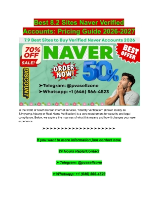 Best 8.2 Sites Naver Verified Accounts_ Pricing Guide 2026-2027