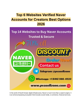 Top 6 Websites Verified Naver Accounts for Creators Best Options 2026