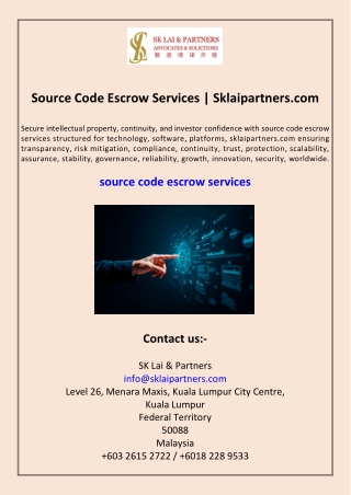 Source Code Escrow Services Sklaipartners.com