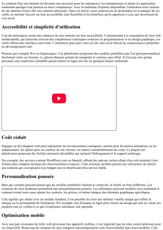 Les avantages d'utiliser un créateur de site internet