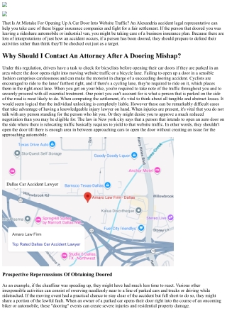 That's At Mistake When A Bicyclist Gets Doored? Bike Mishaps