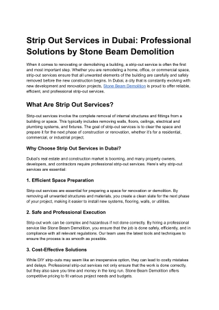 Strip Out Services Dubai UAE