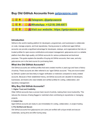 Top 5 2  Sites To Buy Old Github Accounts In 2026