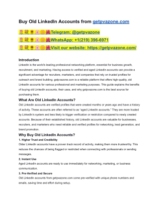 Buy LinkedIn Accounts_ Risks, Rewards, and Smart ...