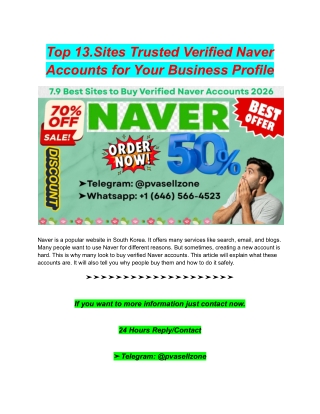 Top 13.Sites Trusted Verified Naver Accounts for Your Business Profile