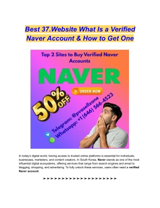 Best 37.Website What Is a Verified Naver Account & How to Get One