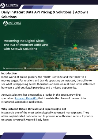 Daily Instacart Data API Pricing & Solutions  Actowiz Solutions