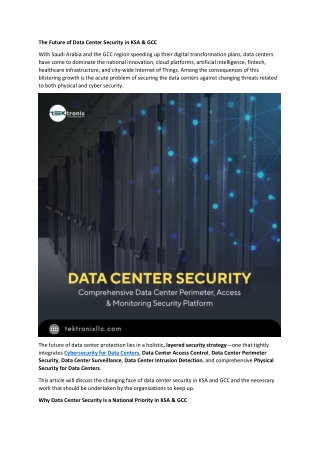 The Future of Data Center Security in KSA & GCC