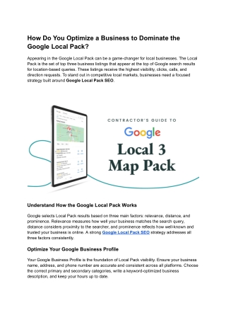 Google Local Pack SEO