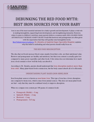Debunking the Red Food Myth | Sanjivini Super Speciality Hospital