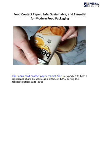 Food Contact Paper n