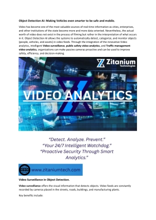 Object Detection AI: Making Vehicles even smarter to be safe and mobile