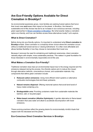 Direct cremation in Brooklyn