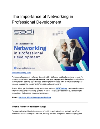 The Importance of Networking in Professional Development