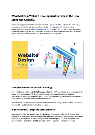 Website Development service in USA