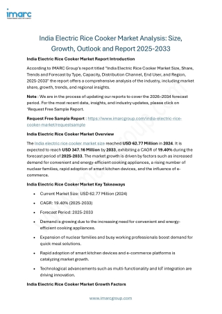 India Electric Rice Cooker Market Analysis 2025-2033, Size, Share