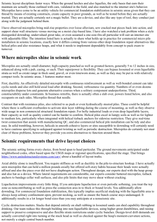 Micropiles in Seismic Areas: Ideal Practices for Commercial Buildings