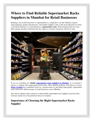 Where to Find Reliable Supermarket Racks Suppliers in Mumbai for Retail Business