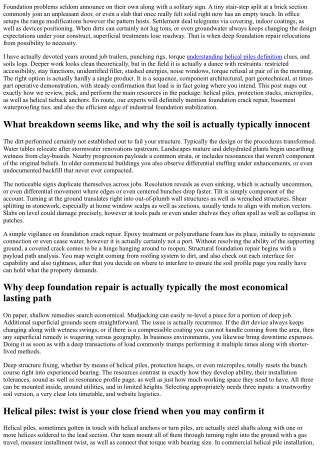 Deep Foundation Repair Tactics: Helical Piles, Micropiles, and also Even more