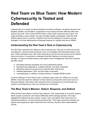 Red Team vs Blue Team_ How Modern Cybersecurity Is Tested and Defended